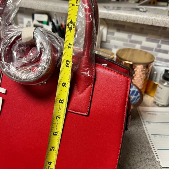 CXL Christian Lacroix Eiffel Red faux Leather Satchel W/Crossbody NWT - Picture 10 of 12